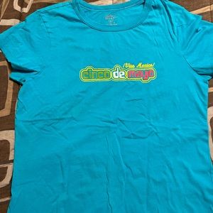Cinco de Mayo tshirt.  Teal color. 100% cotton. Slightly worn great condition.